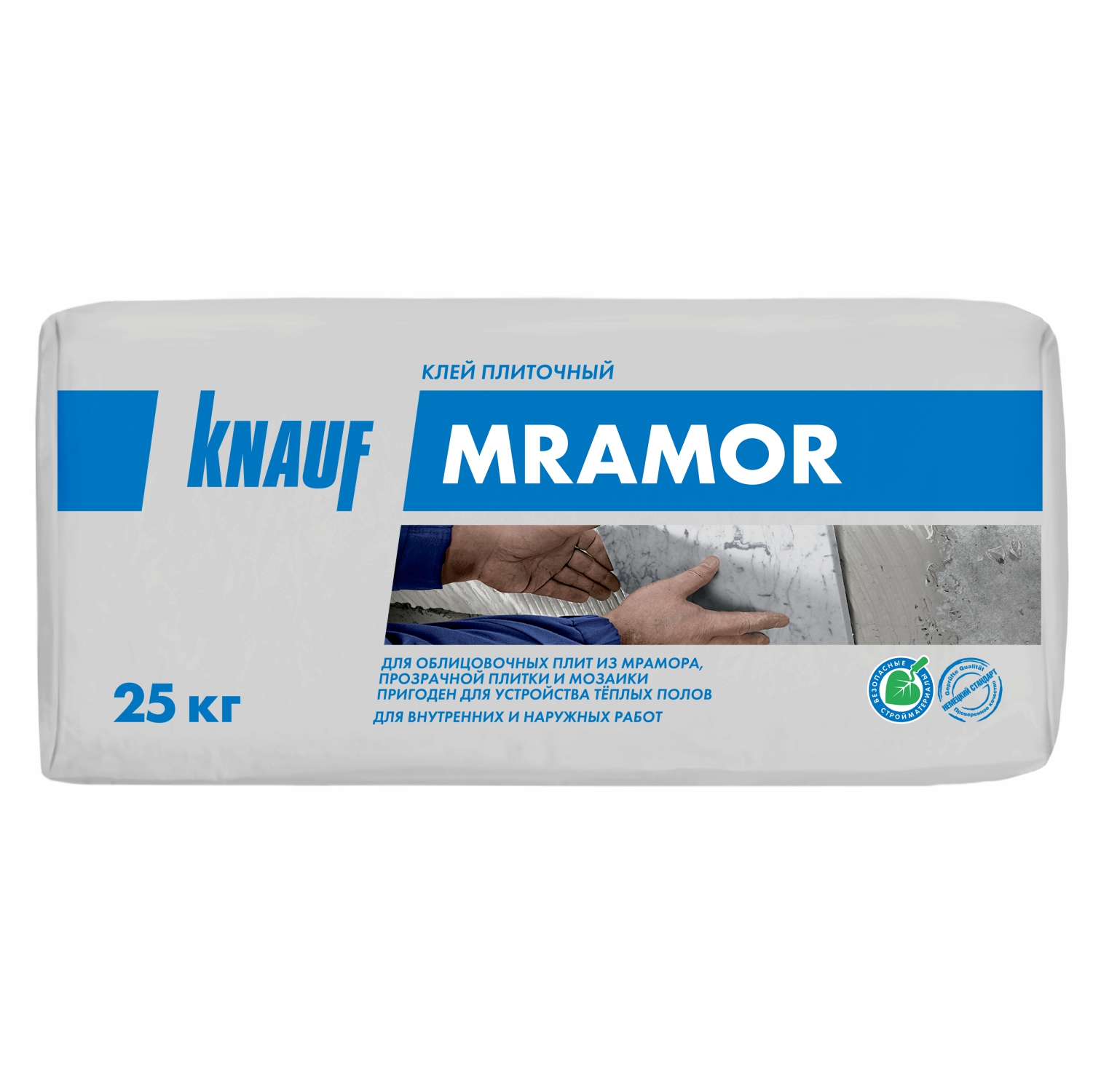 Клей плиточный Knauf Mramor (Мрамор), белый, 25 кг 