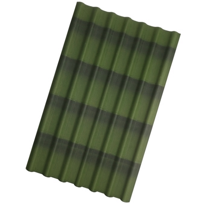 Черепица Ондулин, цвет зелёный, 3 мм, 1,95*0,96 м, рисунок 4 полосы