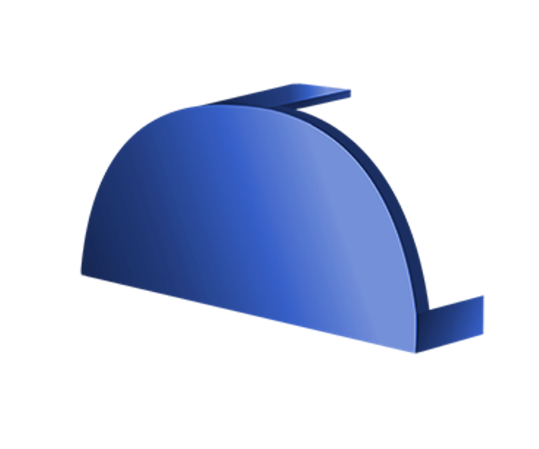 Заглушка конька круглого простая, покрытие полиэстер, цвет синий насыщенный (5005), 0,5 мм
