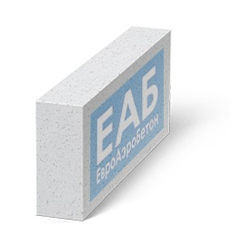 Газобетонный блок ЕвроАэроБетон, D400, 625*250*100 мм 