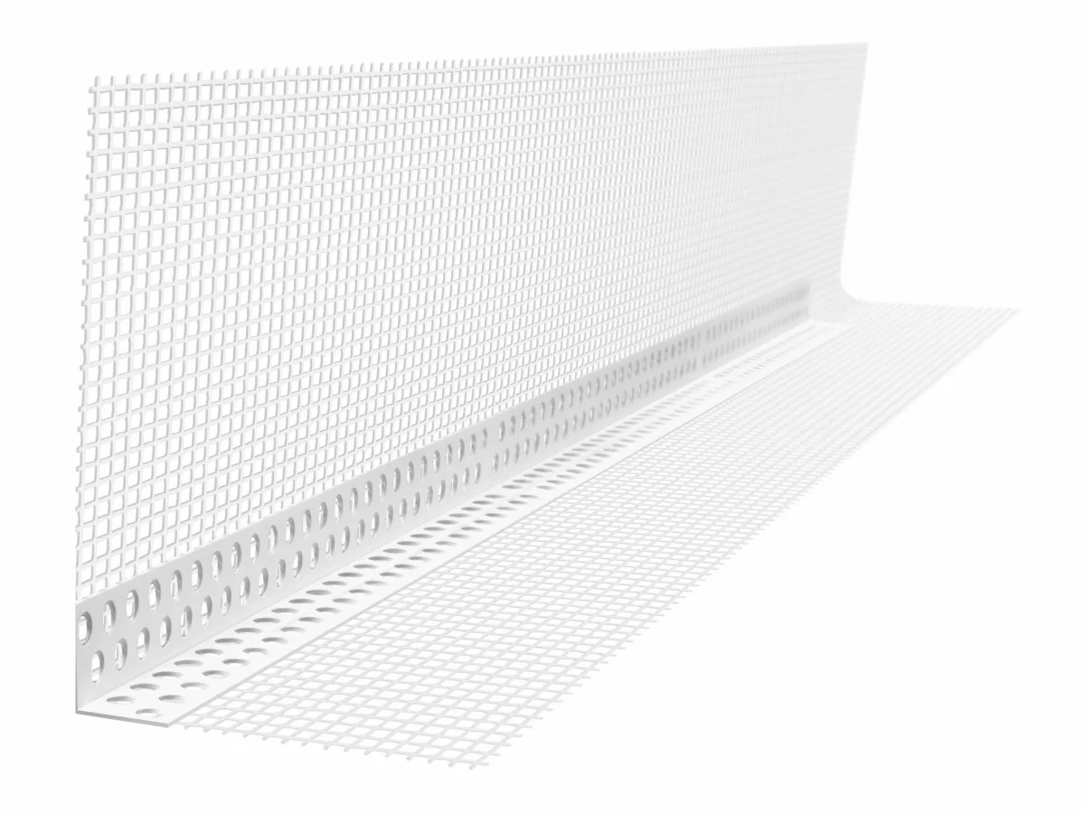 Угол фасадный ЭВЕРЕСТСТРОЙ, с сеткой, ПВХ, 20*20*3000 мм, 100 мм 