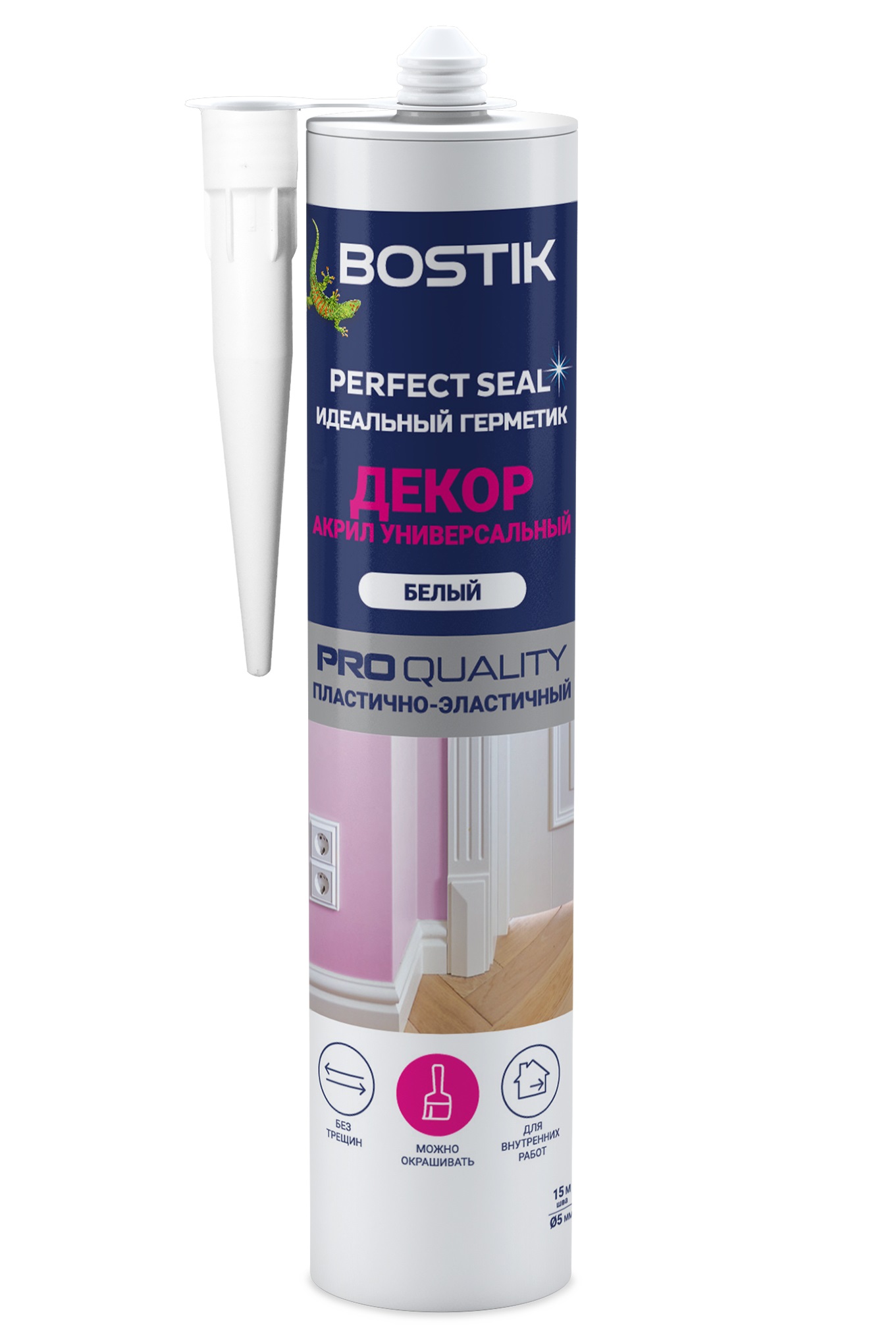 Герметик BOSTIK Perfect Seal Декор, акриловый универсальный, цвет белый, 280 мл.