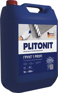 Грунт 1 Plitonit PROFI, глубокого проникновения, 10 л, (концентрат 1:5)