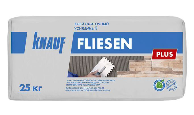 Клей плиточный Knauf FLIESEN PLUS (Флизен Плюс), усиленный, 25 кг