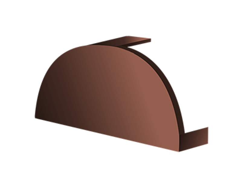 Заглушка конька круглого, простая, покрытие полиэстер, цвет коричневый шоколад (8017), 0,5 мм