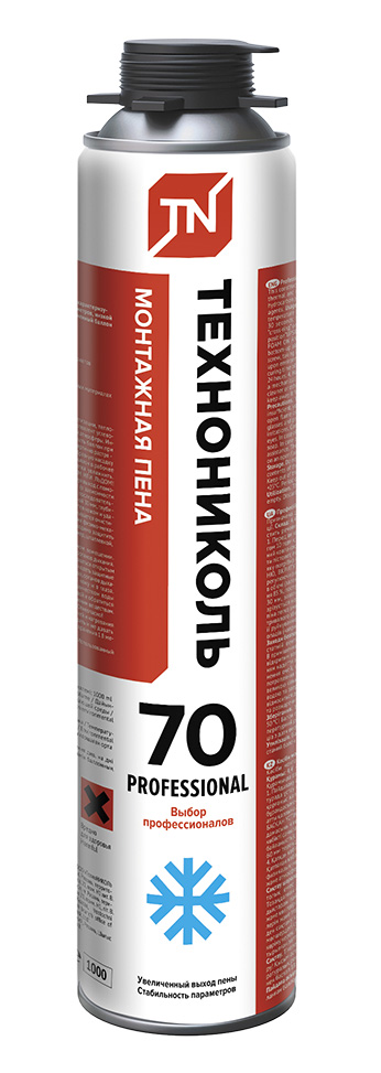 Пена монтажная ТехноНИКОЛЬ 70 PROFESSIONAL, зимняя, 1020 г