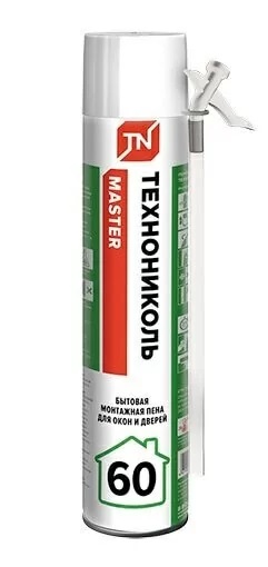 Пена монтажная, ТехноНИКОЛЬ 60 MASTER, бытовая, всесезонная, 790 г.