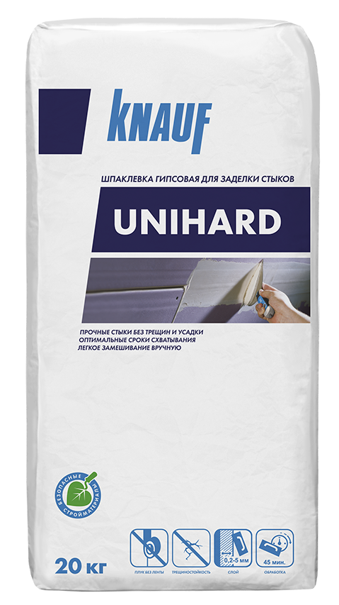 Шпаклевка КНАУФ-Унихард. гипсовая высокопрочная. 20 кг 