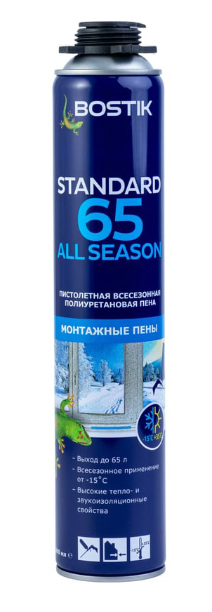 Пена пистолетная BOSTIK Standard 65 ALL SEASON, 800 мл
