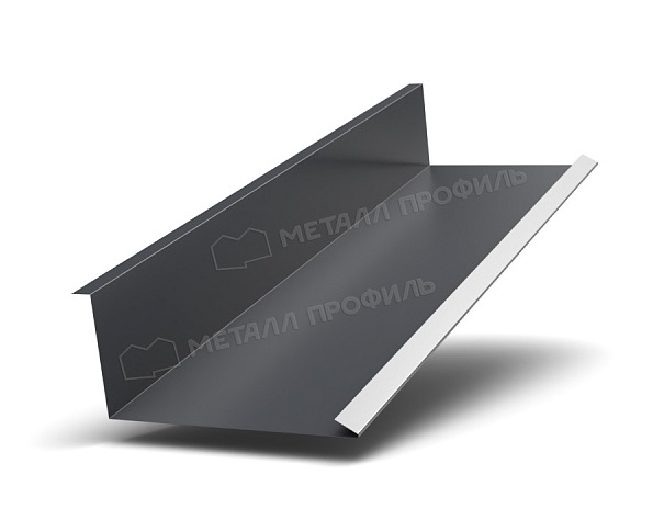Планка примыкания нижняя, покрытие полиэстер, цвет графитовый-серый (7024), 250*122*2000*0,45 мм