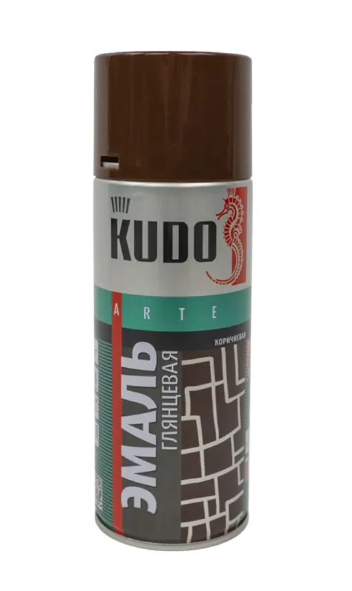 Эмаль KUDO, алкидная, цвет коричнево-красный (RAL 3011), 520 мл