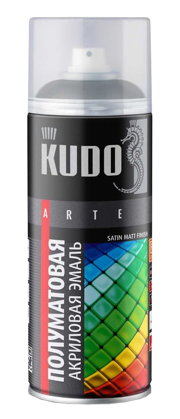 Эмаль KUDO, алкидная, цвет чёрный (RAL 9005), 520 мл