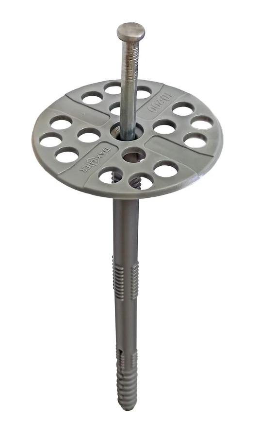 Дюбель для изоляции Daxmer IZM, 10*140 мм, с металлическим гвоздем (1 шт.)